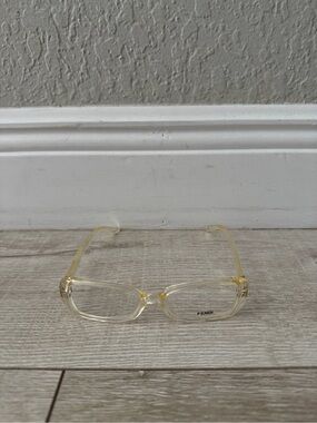 Fendi Transparent Pale Yellow Square Frame RX women Glasses 51-15-140